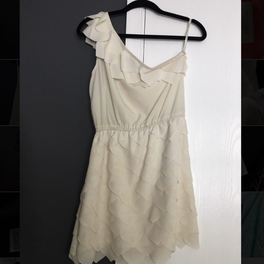 Off White One Shoulder Dress